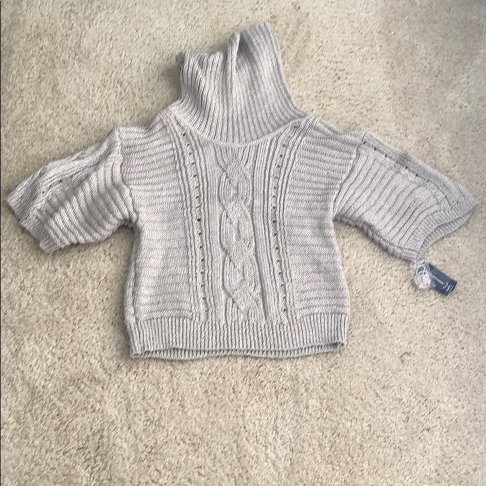 NWT INC gold crop cowl neck size medium